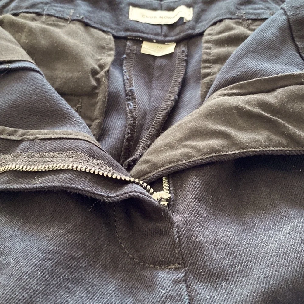 Club Monaco Nordstrom black wide leg cotton jeans Cinch belt back NEW S 10 C